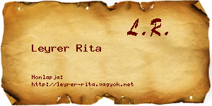 Leyrer Rita névjegykártya